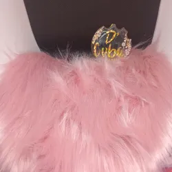 Alfombra de peluche rosa palo