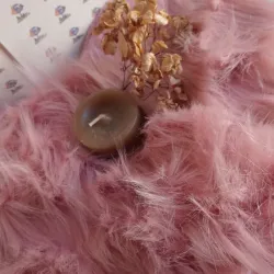 Alfombra de peluche rosa palo