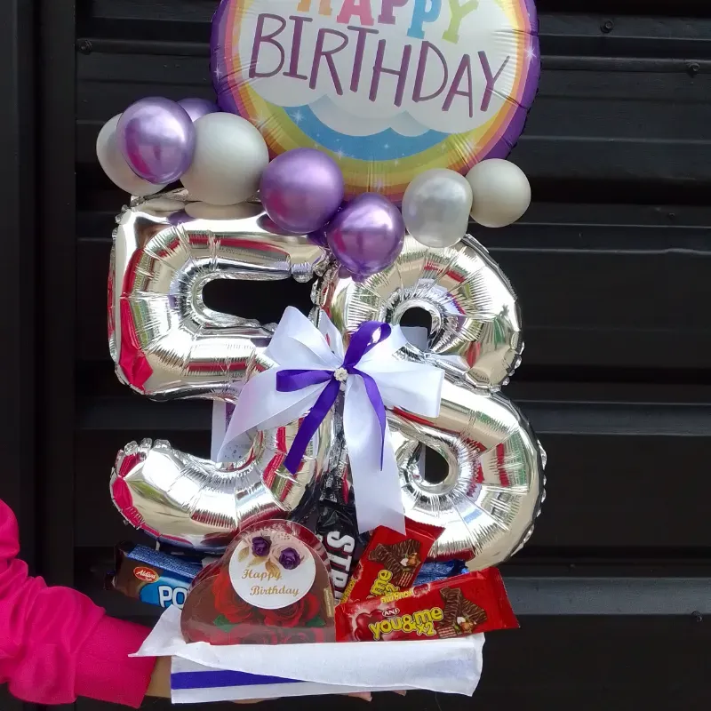 Globos de números y confituras 