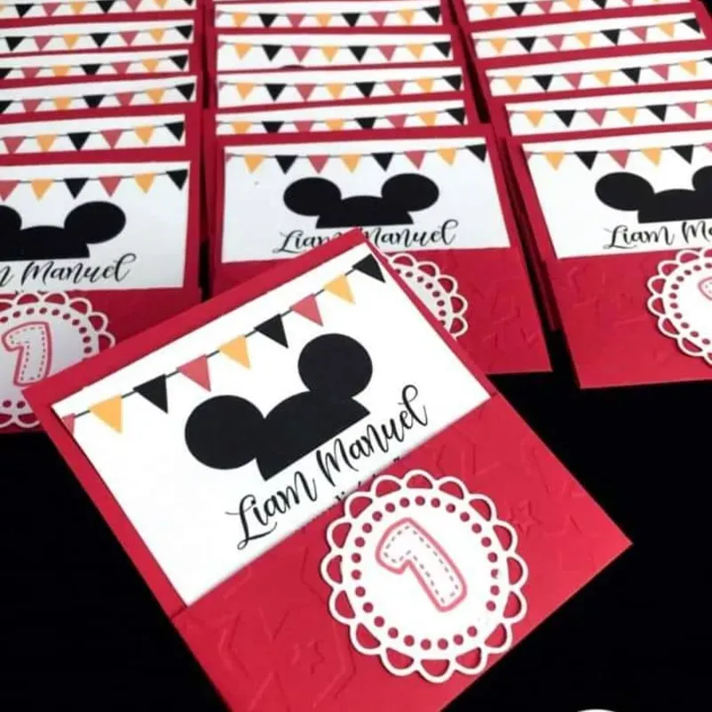  Invitación Mickey Rojo  