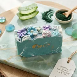 Jabón artesano de espirulina y aloe
