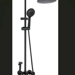 Ducha de columna negra. ( redonda)