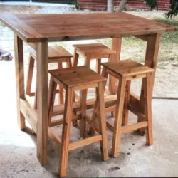 Juego de desayunador con cuatro banquetas 2