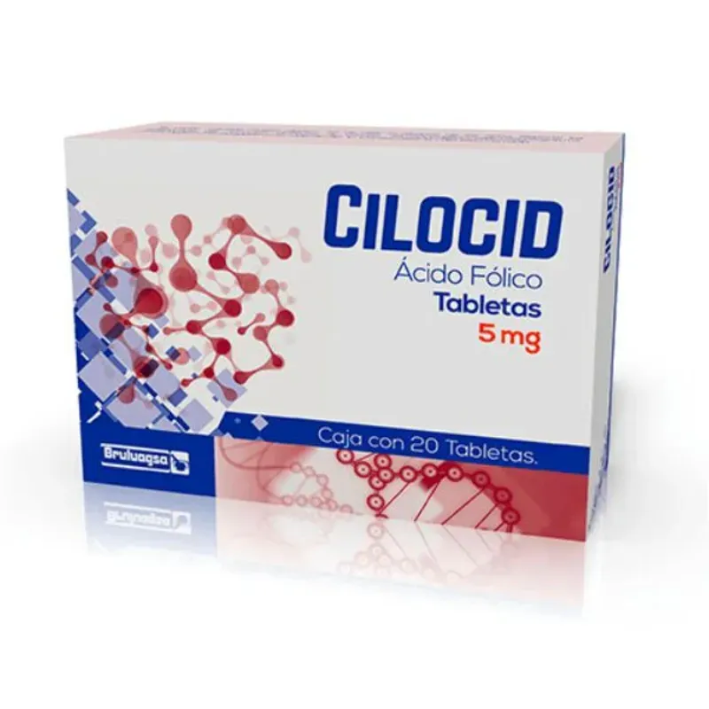 Ácido Fólico 5mg - Cilocid - Caja 20 Tabletas