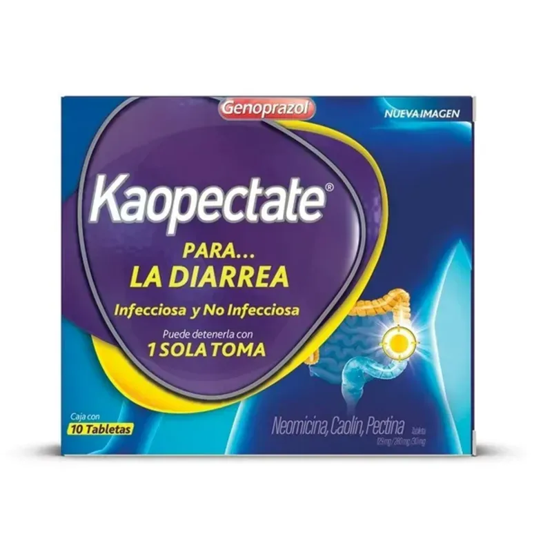 Kaopectate - Genoprazol Caja 10 Tabletas