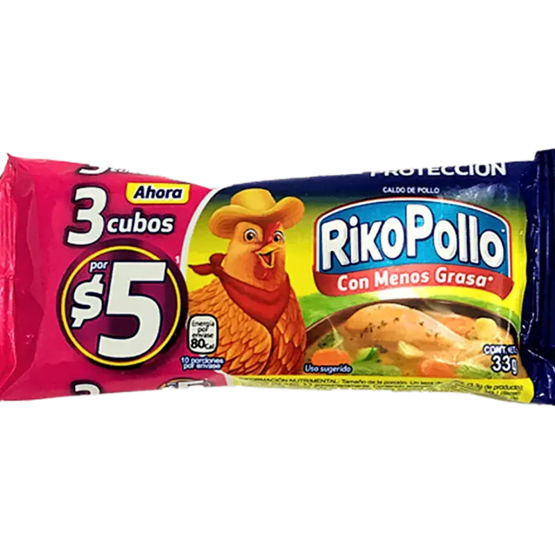 Paq 3 Cubos Riko Pollo 33g