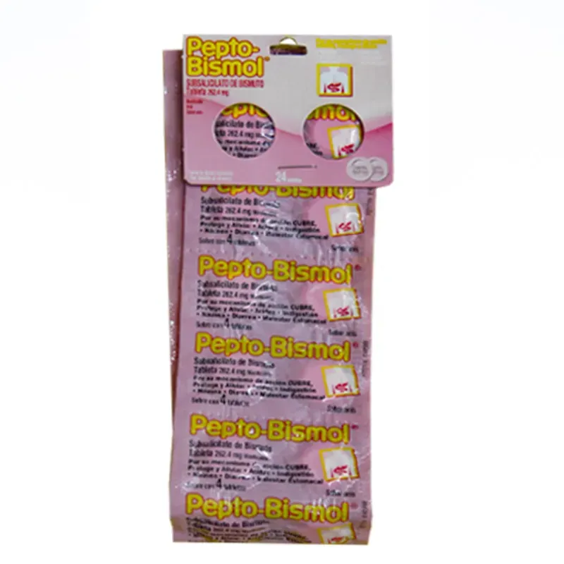 Tira Pepto-bismol 24 Tabletas 262.4 G