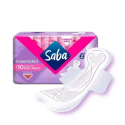 Toallas Saba Post-parto Flujo Super Abundante 10 Pzas