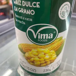 Maíz Dulce en Granos