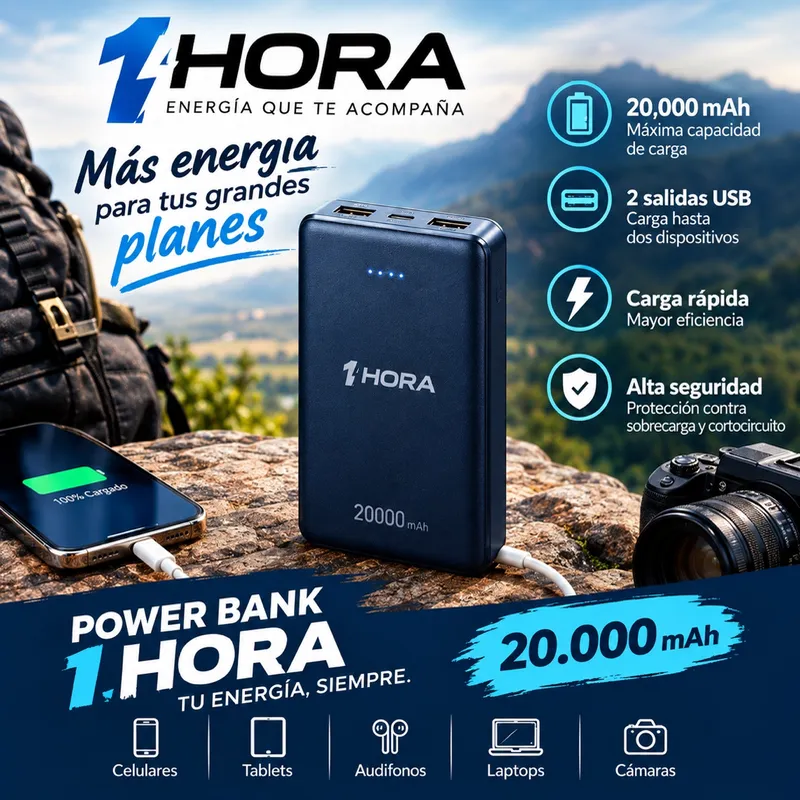 Power Banck 1 Hora 20000 mAh