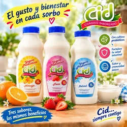 Yogurt Probiótico Cid (sabores natural, fresa, naranja, coco y naranja/piña)