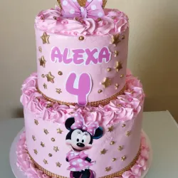 Cake 2 pisos Mini Mouse rosa