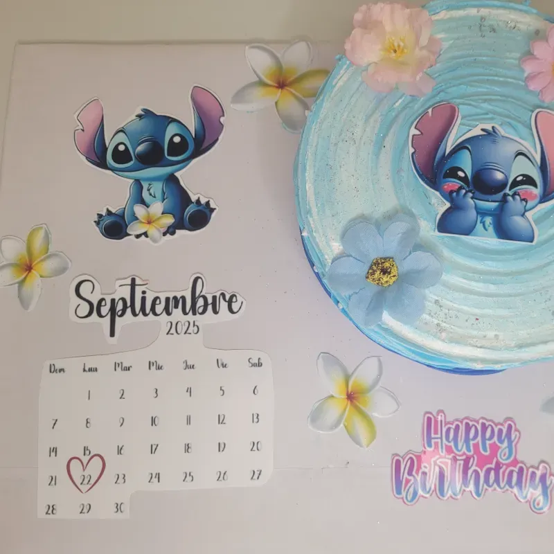 Cake con almanaque y dedicatoria 