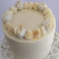 Cake de ganache de chocolate blanco y trufas 