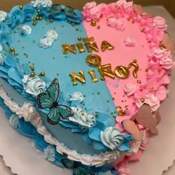 Cake en forma de corazón para gender revel