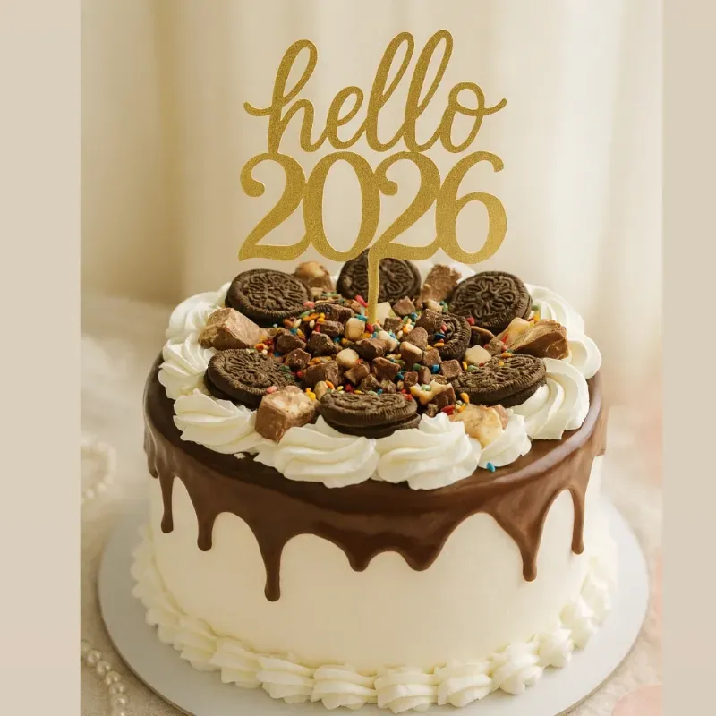 Cake Hello 2026 🥂🍾💫 (8 porciones) 