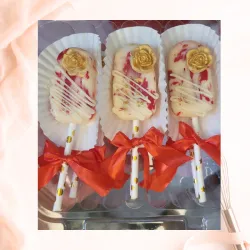 Pack de 5 U de Paletas de chocolate blanco decoradas