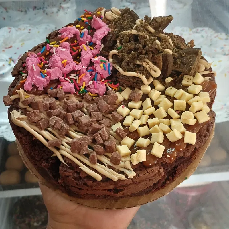 Pizza brownie 4 estaciones 🍕🍫🤤✨