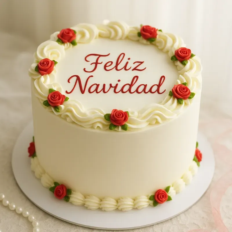 ✨ Torta Navideña Estilo Vintage ✨ 8 porciones relleno dulce de leche.