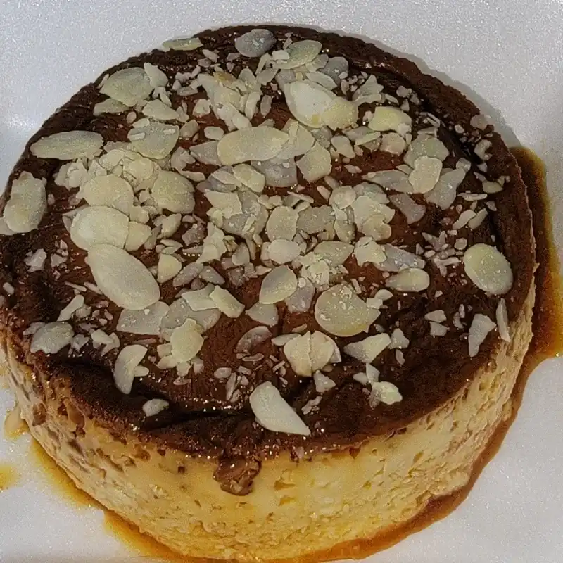 Flan con almendras 