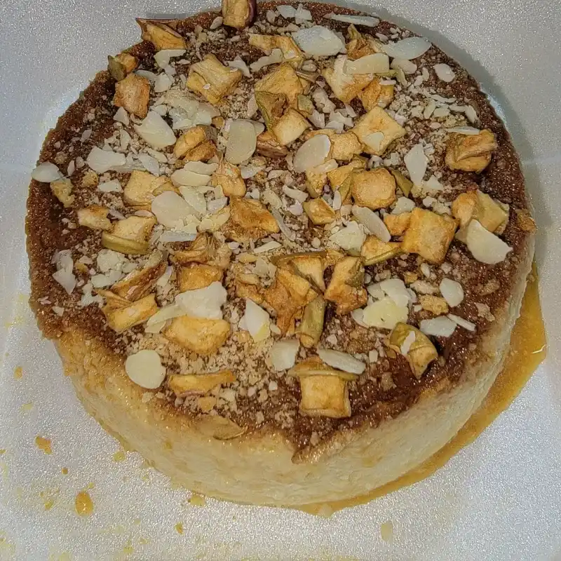 Flan con frutos secos triple 