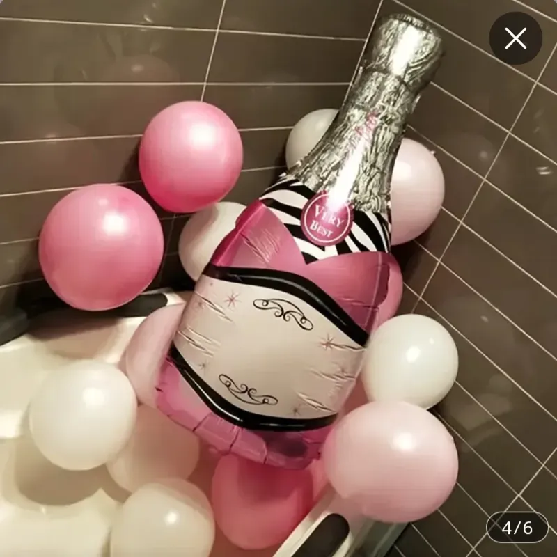 2 piezas de globo de copa y botella 
