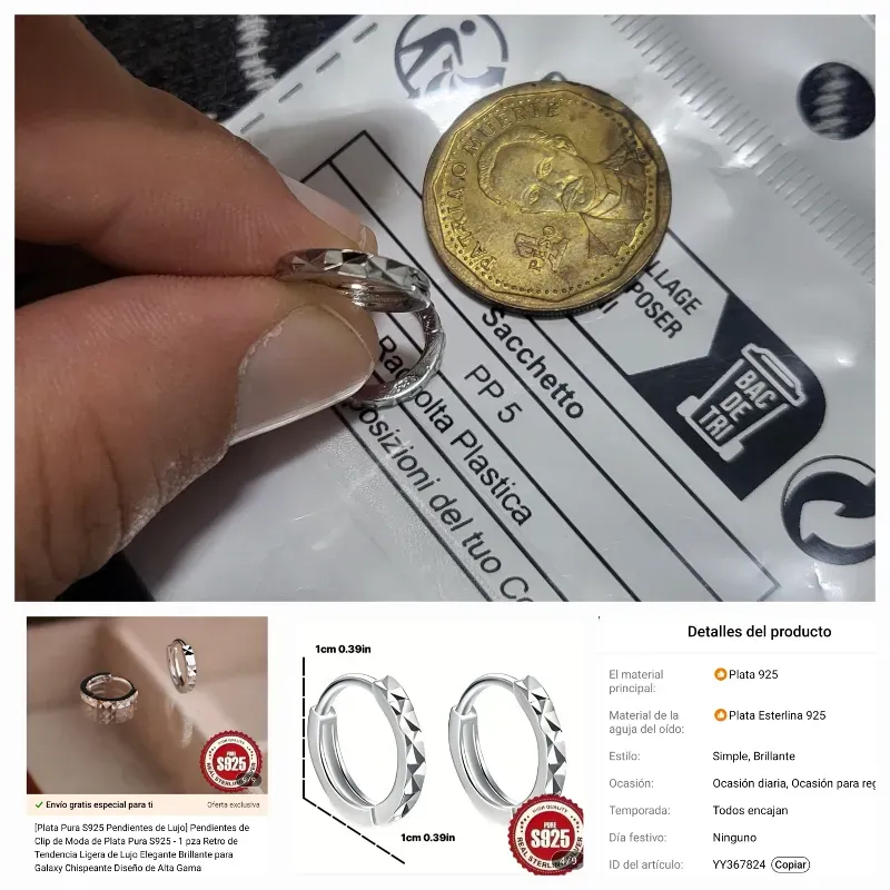 Aretes de plata medianos s 925