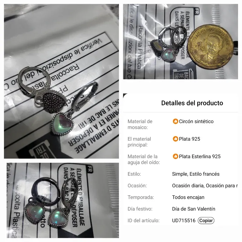 Aretes de plata medianos s925