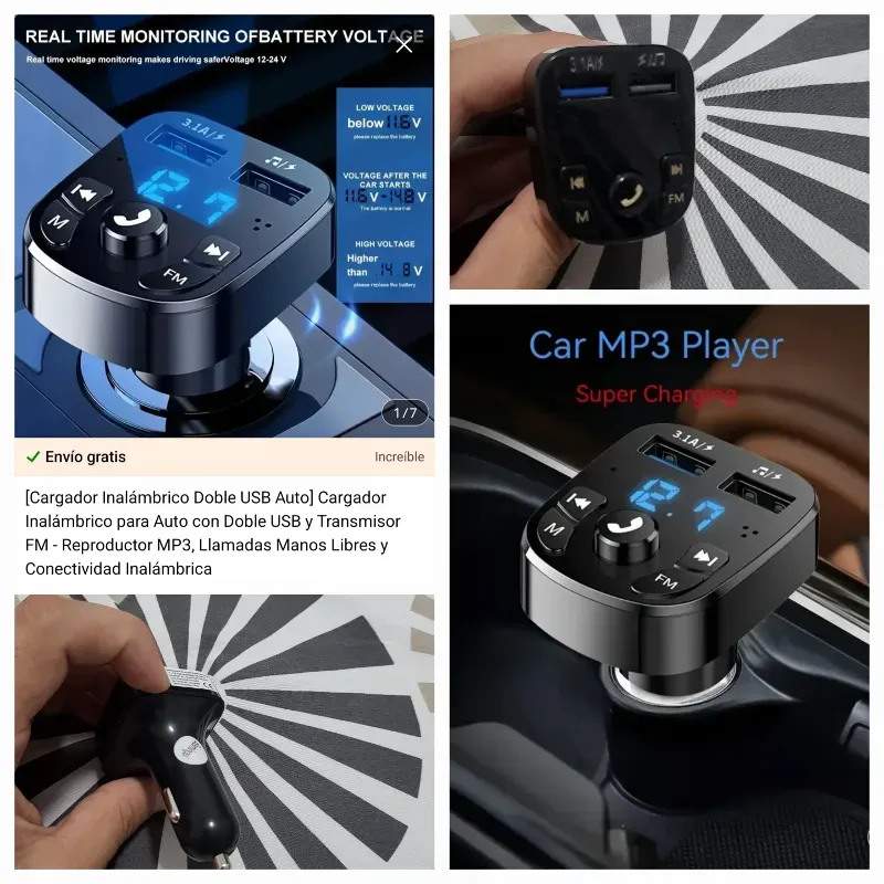 Cargador de móviles para autos, con conexión inalámbrica 