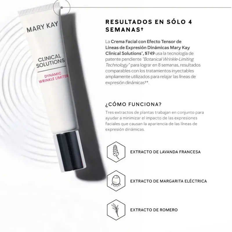 Crema facial con efecto tensor de lineas de expresión 