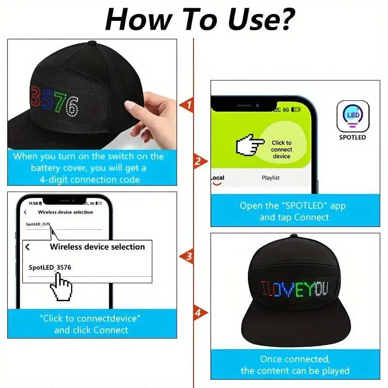 Gorra con Pantalla Editable $35 usd