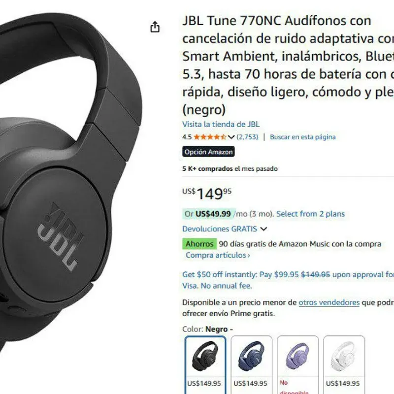 JBL Tune 770NC $130 usd