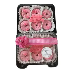 Set # 10 contiene 6 mini donas decoradas y estuche decorado.