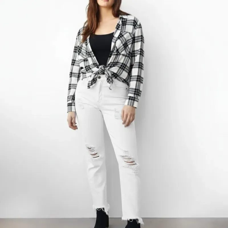 Jeans blanco de mezclilla