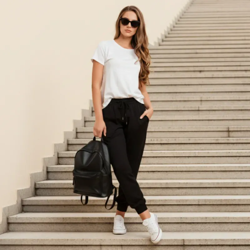 Pantalón negro de tela