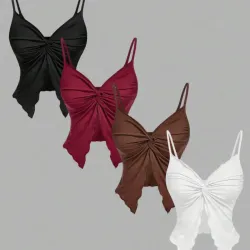 Tops de tirantes cruzados con nudo frontal