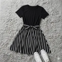 Vestido negro y blanco