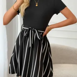 Vestido negro y blanco