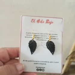 Aretes de hojitas negras 