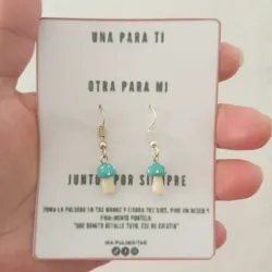 Aretes de honguitos azules