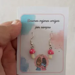 Aretes de honguitos rosado 