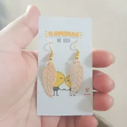 Aretes dorados de hojita