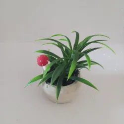 Bucaritos con follaje verde y mariquita
