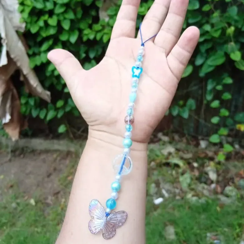 Colgante azul y gris 