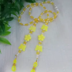 Colgante de espejuelos amarillo de perlas