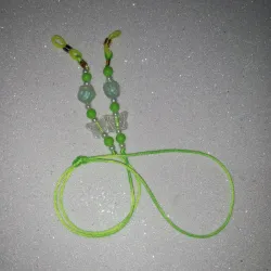 Colgante de espejuelos verde y trasparente 