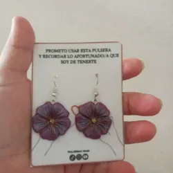Juego de aretes de flor Violeta 