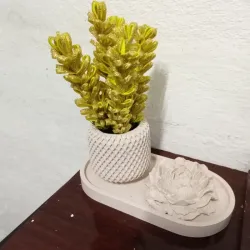 Juego de Búcaros con espigas doradas 