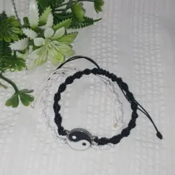 Juego de Pulsos de Ying yang tejido torcido