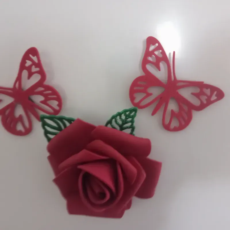 Juego de Rosa roja para refri 